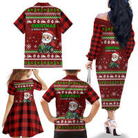 Tractor Santa Christmas Family Matching Off The Shoulder Long Sleeve Dress and Hawaiian Shirt Xmas Holiday Patterns - Wonder Print Shop