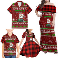 Tractor Santa Christmas Family Matching Off Shoulder Maxi Dress and Hawaiian Shirt Xmas Holiday Patterns - Wonder Print Shop