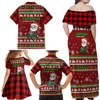 Tractor Santa Christmas Family Matching Off Shoulder Maxi Dress and Hawaiian Shirt Xmas Holiday Patterns - Wonder Print Shop