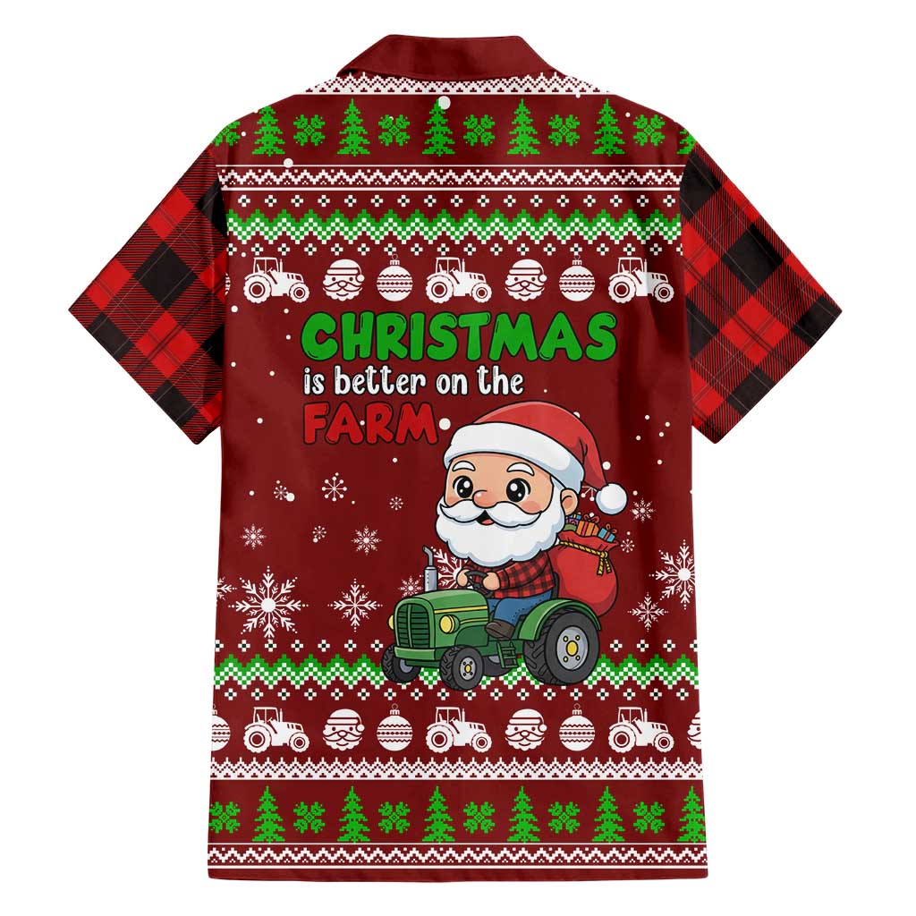 Tractor Santa Christmas Family Matching Off Shoulder Maxi Dress and Hawaiian Shirt Xmas Holiday Patterns - Wonder Print Shop