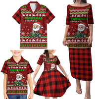Tractor Santa Christmas Family Matching Puletasi and Hawaiian Shirt Xmas Holiday Patterns - Wonder Print Shop
