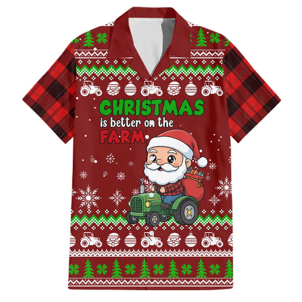 Tractor Santa Christmas Family Matching Puletasi and Hawaiian Shirt Xmas Holiday Patterns - Wonder Print Shop