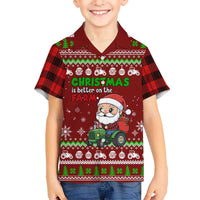 Tractor Santa Christmas Family Matching Puletasi and Hawaiian Shirt Xmas Holiday Patterns - Wonder Print Shop