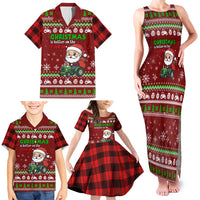Tractor Santa Christmas Family Matching Tank Maxi Dress and Hawaiian Shirt Xmas Holiday Patterns - Wonder Print Shop