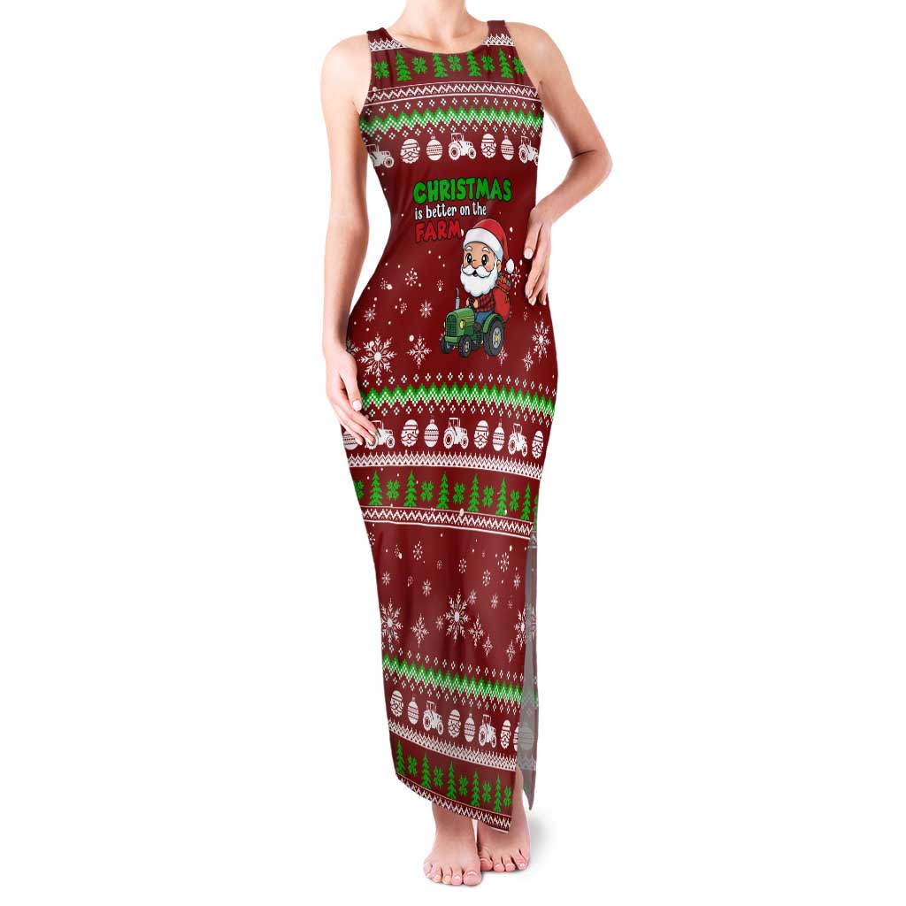 Tractor Santa Christmas Family Matching Tank Maxi Dress and Hawaiian Shirt Xmas Holiday Patterns - Wonder Print Shop