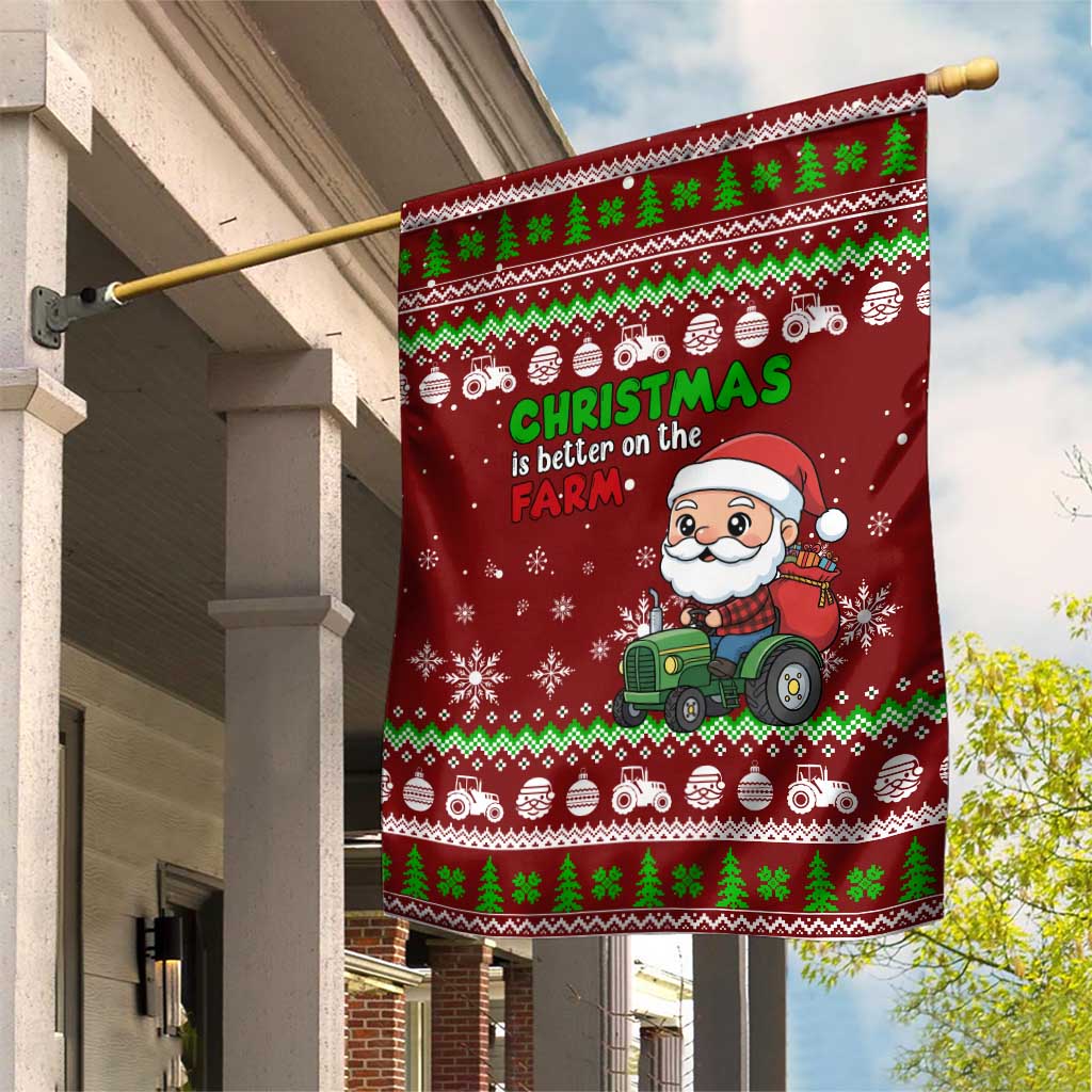 Tractor Santa Christmas Garden Flag Xmas Holiday Patterns - Wonder Print Shop