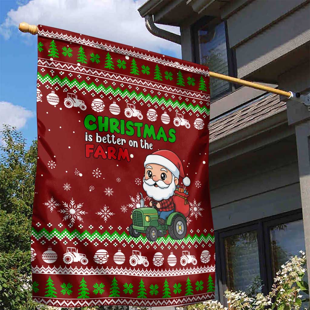 Tractor Santa Christmas Garden Flag Xmas Holiday Patterns - Wonder Print Shop