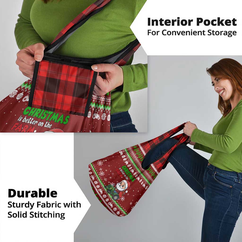 Tractor Santa Christmas Grocery Bag Xmas Holiday Patterns - Wonder Print Shop