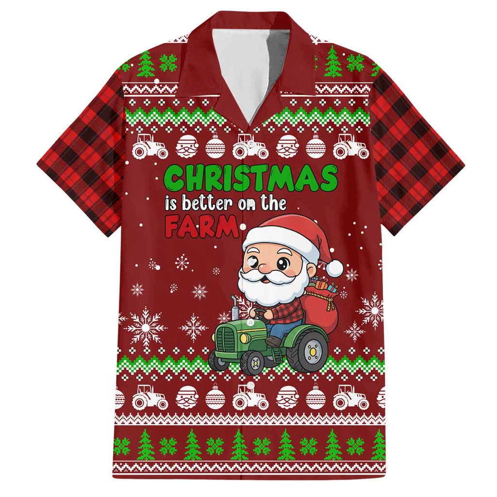 Tractor Santa Christmas Hawaiian Shirt Xmas Holiday Patterns - Wonder Print Shop