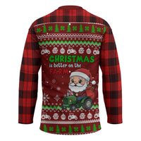 Tractor Santa Christmas Hockey Jersey Xmas Holiday Patterns - Wonder Print Shop