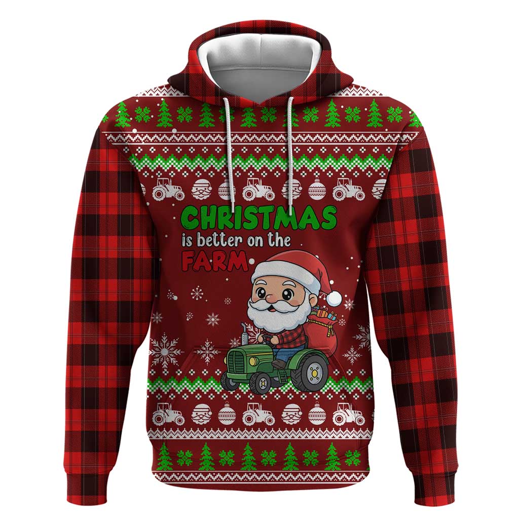 Tractor Santa Christmas Hoodie Xmas Holiday Patterns - Wonder Print Shop