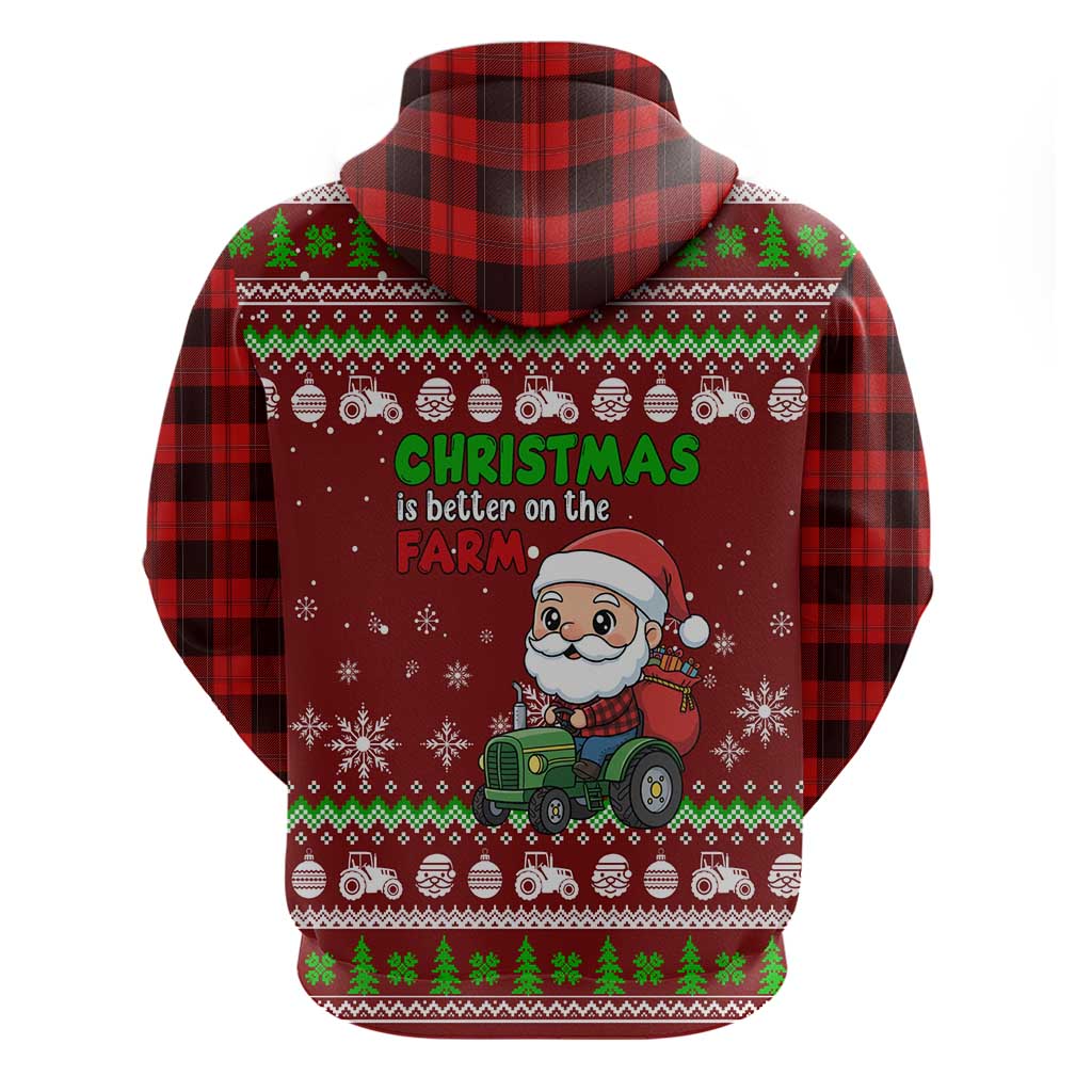 Tractor Santa Christmas Hoodie Xmas Holiday Patterns - Wonder Print Shop