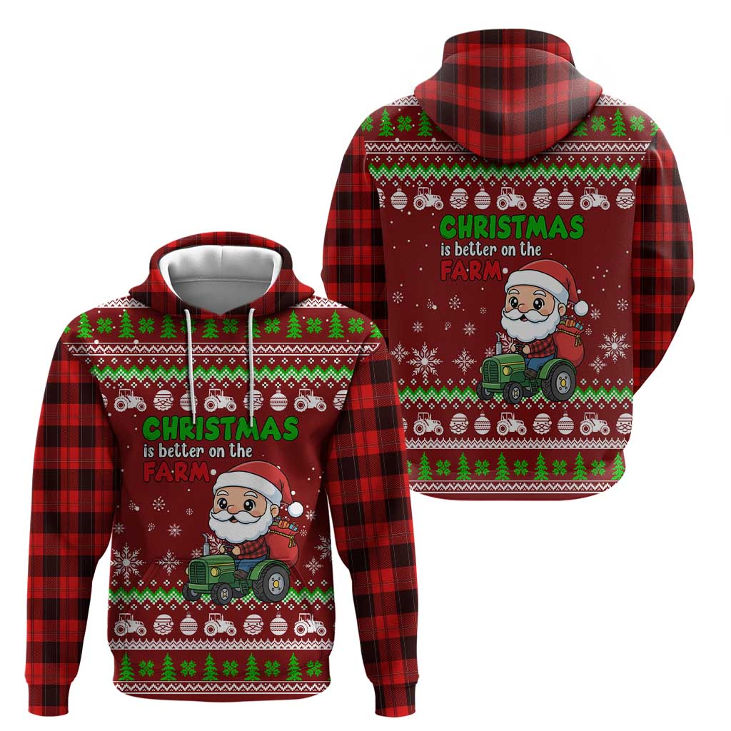 Tractor Santa Christmas Hoodie Xmas Holiday Patterns - Wonder Print Shop