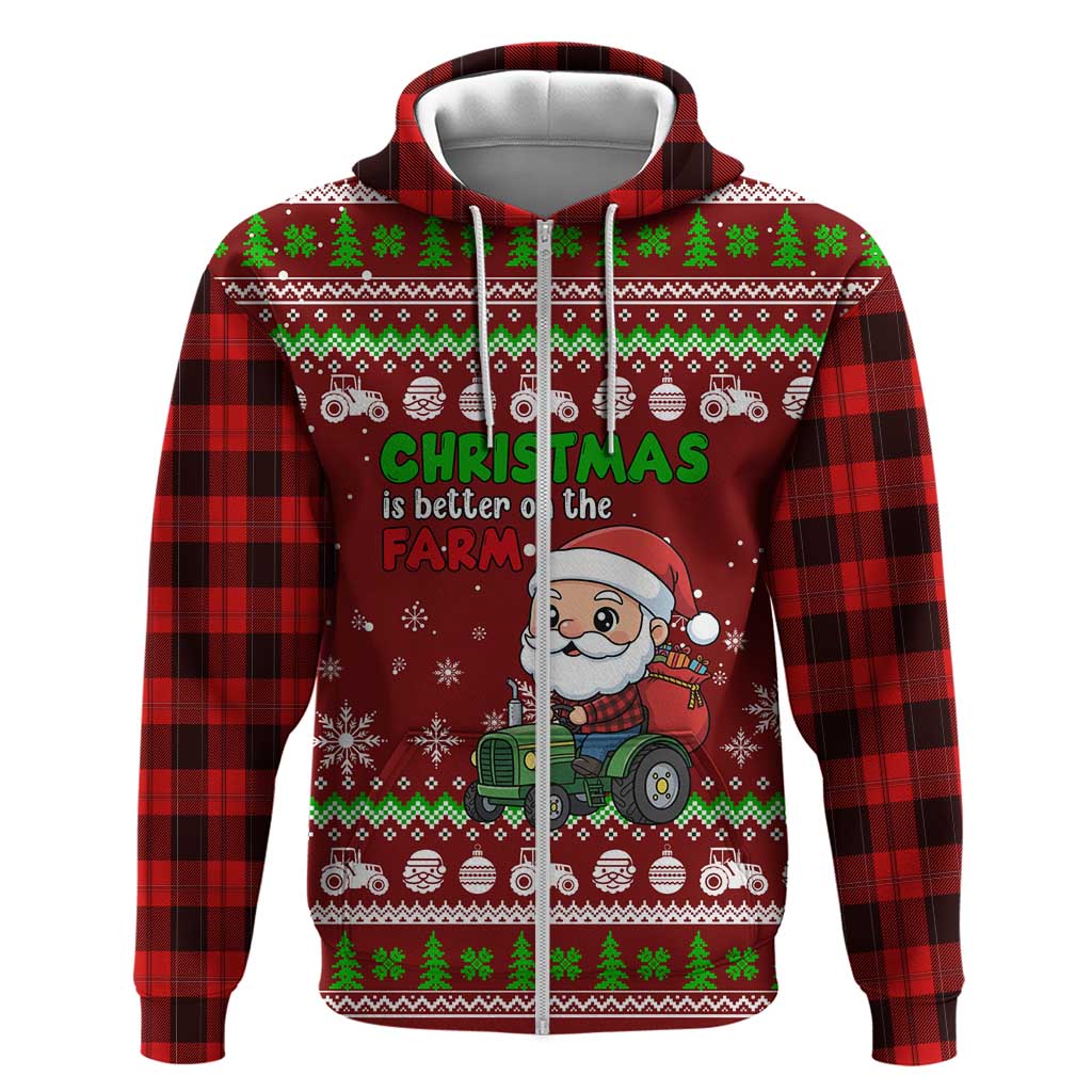 Tractor Santa Christmas Hoodie Xmas Holiday Patterns - Wonder Print Shop