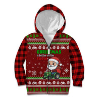 Tractor Santa Christmas Kid Hoodie Xmas Holiday Patterns - Wonder Print Shop
