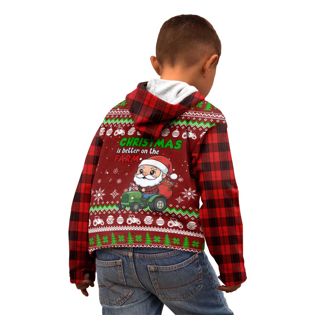 Tractor Santa Christmas Kid Hoodie Xmas Holiday Patterns - Wonder Print Shop