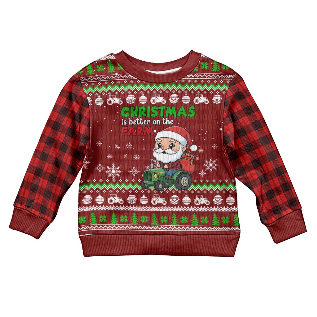 Tractor Santa Christmas Kid Ugly Christmas Sweater Xmas Holiday Patterns - Wonder Print Shop