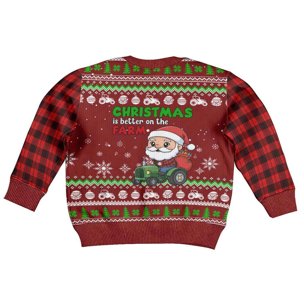 Tractor Santa Christmas Kid Ugly Christmas Sweater Xmas Holiday Patterns - Wonder Print Shop