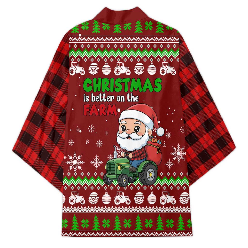 Tractor Santa Christmas Kimono Xmas Holiday Patterns - Wonder Print Shop