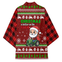 Tractor Santa Christmas Kimono Xmas Holiday Patterns - Wonder Print Shop