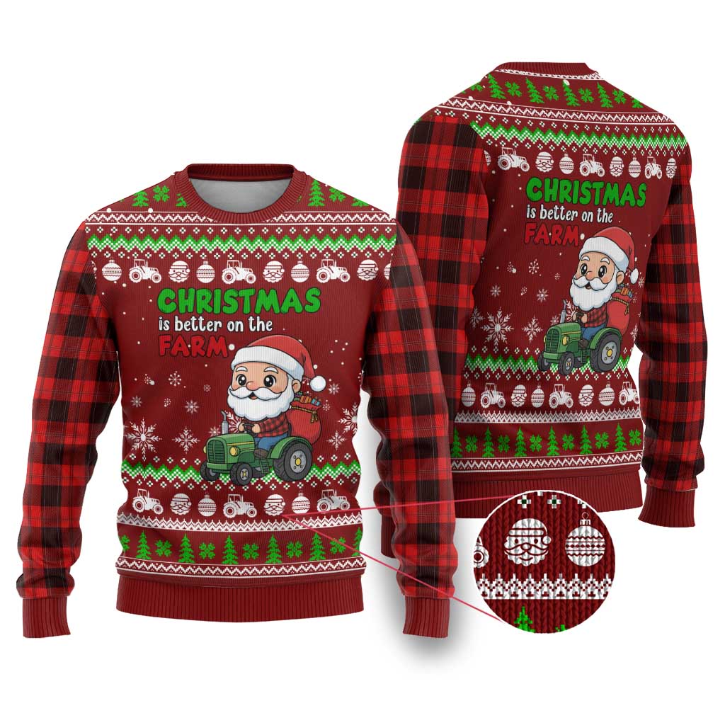 Tractor Santa Christmas Ugly Christmas Sweater Xmas Holiday Patterns - Wonder Print Shop