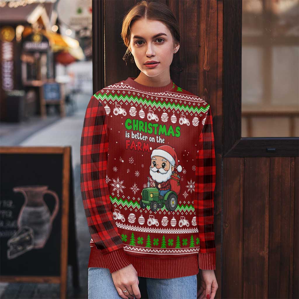 Tractor Santa Christmas Ugly Christmas Sweater Xmas Holiday Patterns - Wonder Print Shop