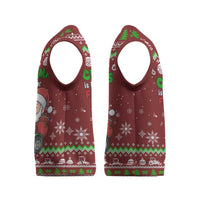 Tractor Santa Christmas Knitted V-Neck Vest Xmas Holiday Patterns - Wonder Print Shop