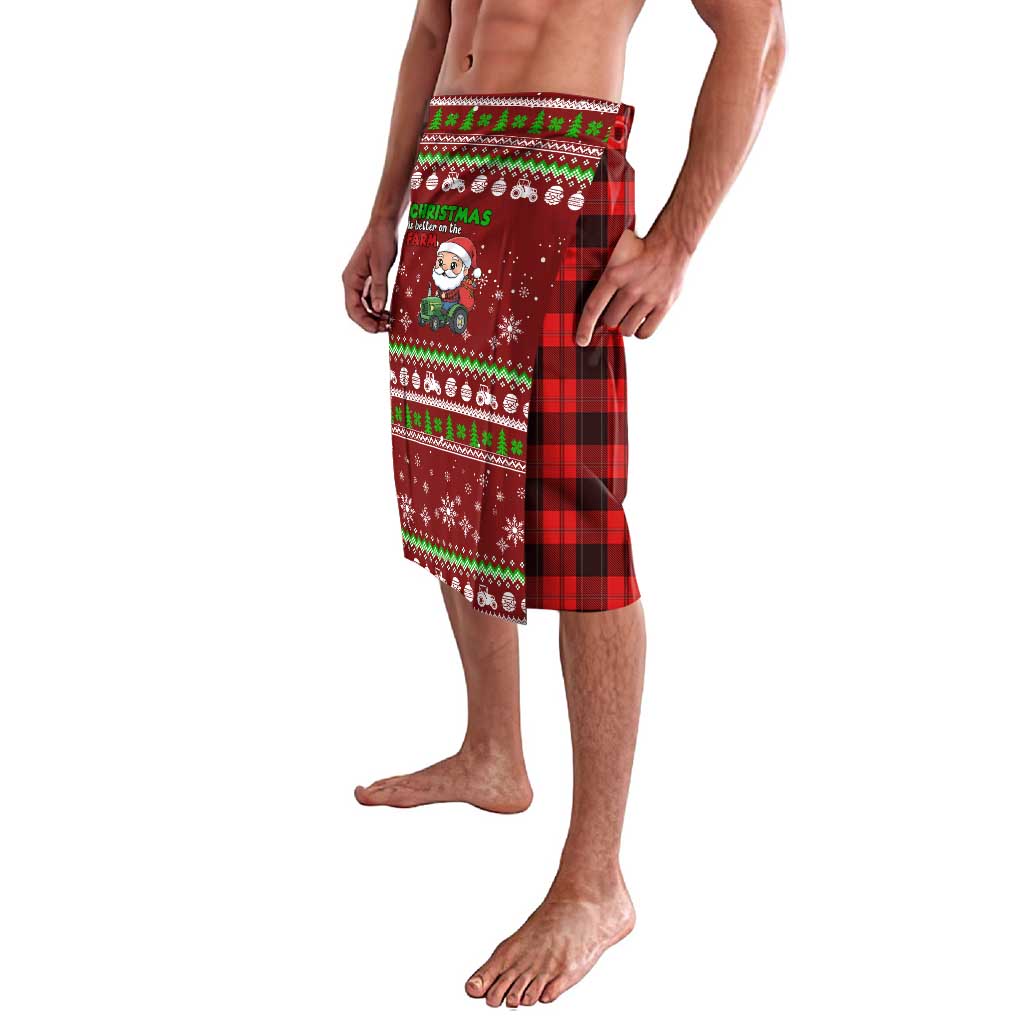 Tractor Santa Christmas Lavalava Xmas Holiday Patterns - Wonder Print Shop