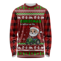 Tractor Santa Christmas Long Sleeve Shirt Xmas Holiday Patterns - Wonder Print Shop