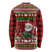 Tractor Santa Christmas Long Sleeve Shirt Xmas Holiday Patterns - Wonder Print Shop