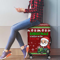 Tractor Santa Christmas Luggage Cover Xmas Holiday Patterns - Wonder Print Shop