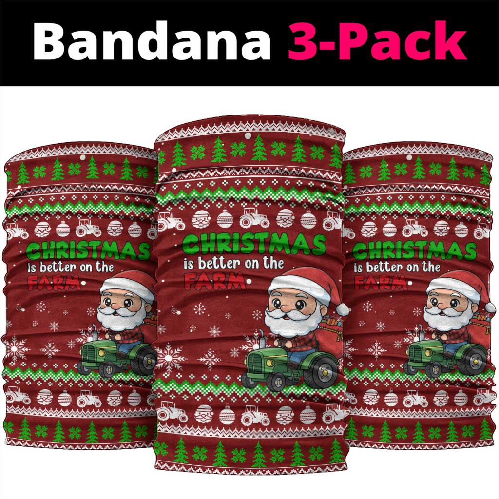 Tractor Santa Christmas Neck Gaiter Xmas Holiday Patterns - Wonder Print Shop