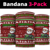 Tractor Santa Christmas Neck Gaiter Xmas Holiday Patterns - Wonder Print Shop