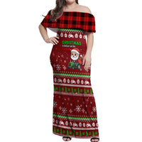 Tractor Santa Christmas Off Shoulder Maxi Dress Xmas Holiday Patterns - Wonder Print Shop