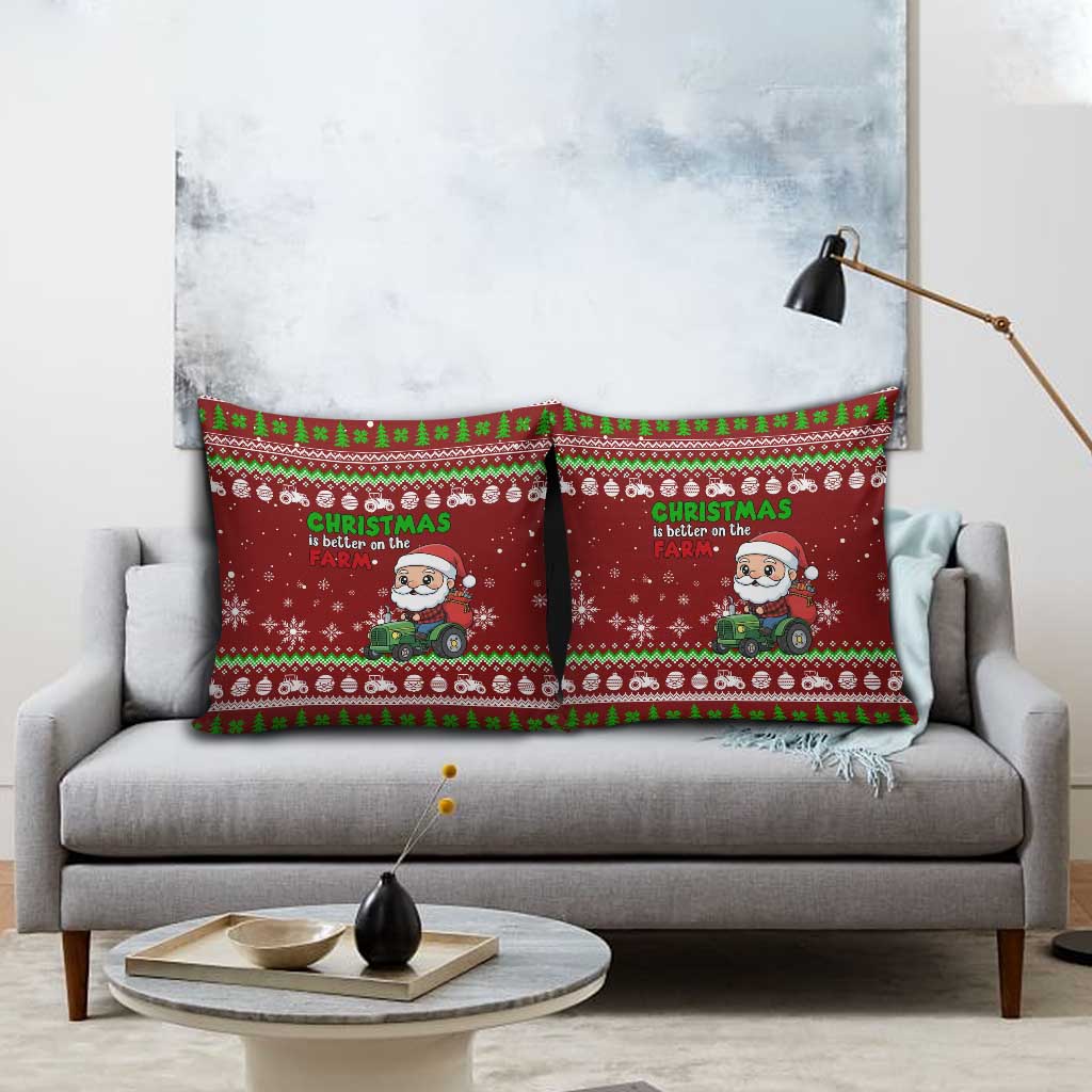 Tractor Santa Christmas Pillow Cover Xmas Holiday Patterns - Wonder Print Shop