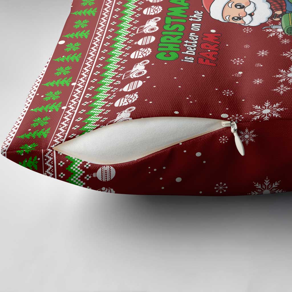 Tractor Santa Christmas Pillow Cover Xmas Holiday Patterns - Wonder Print Shop