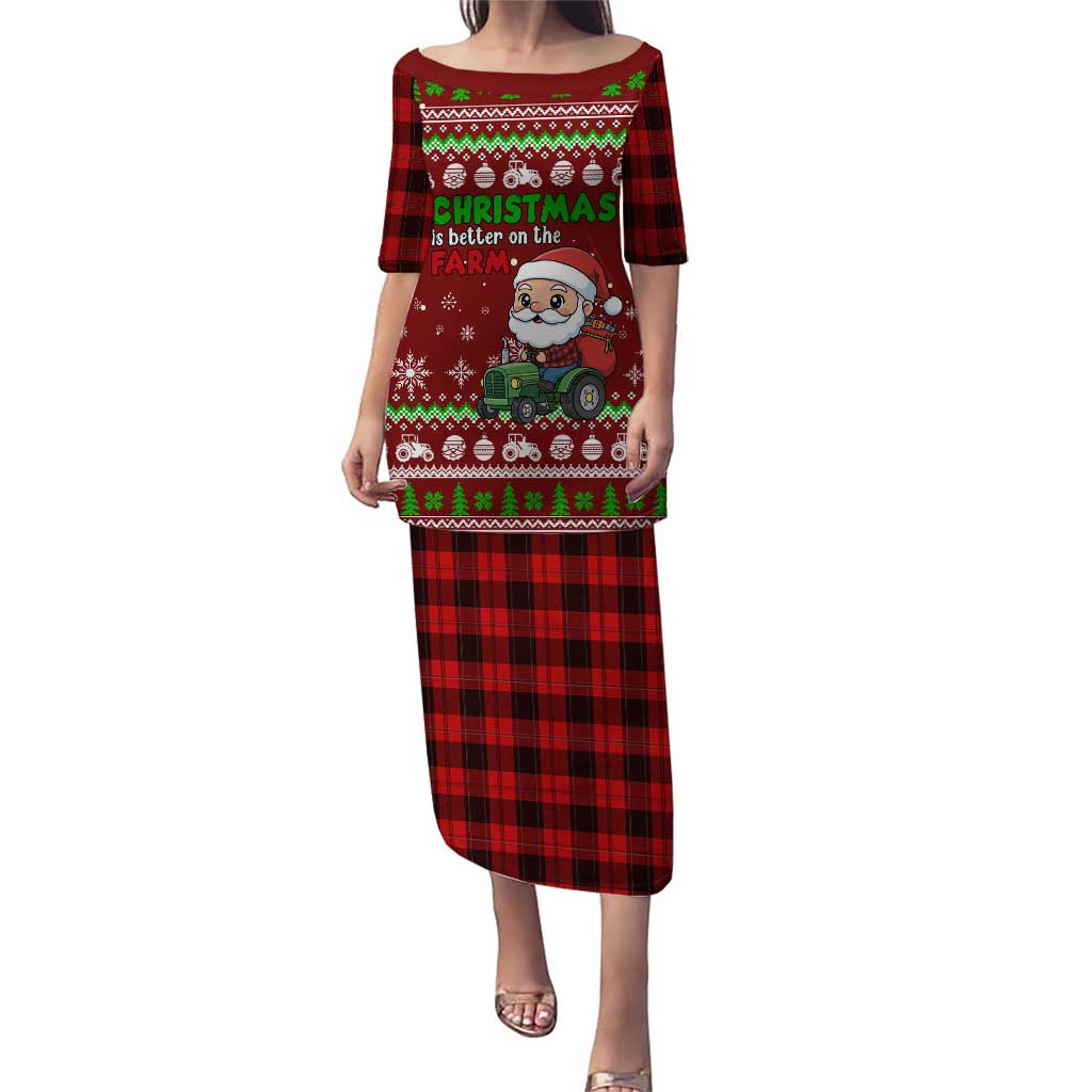 Tractor Santa Christmas Puletasi Xmas Holiday Patterns - Wonder Print Shop