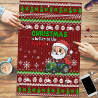 Tractor Santa Christmas Puzzle Xmas Holiday Patterns - Wonder Print Shop