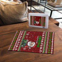 Tractor Santa Christmas Puzzle Xmas Holiday Patterns - Wonder Print Shop