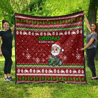 Tractor Santa Christmas Quilt Xmas Holiday Patterns - Wonder Print Shop