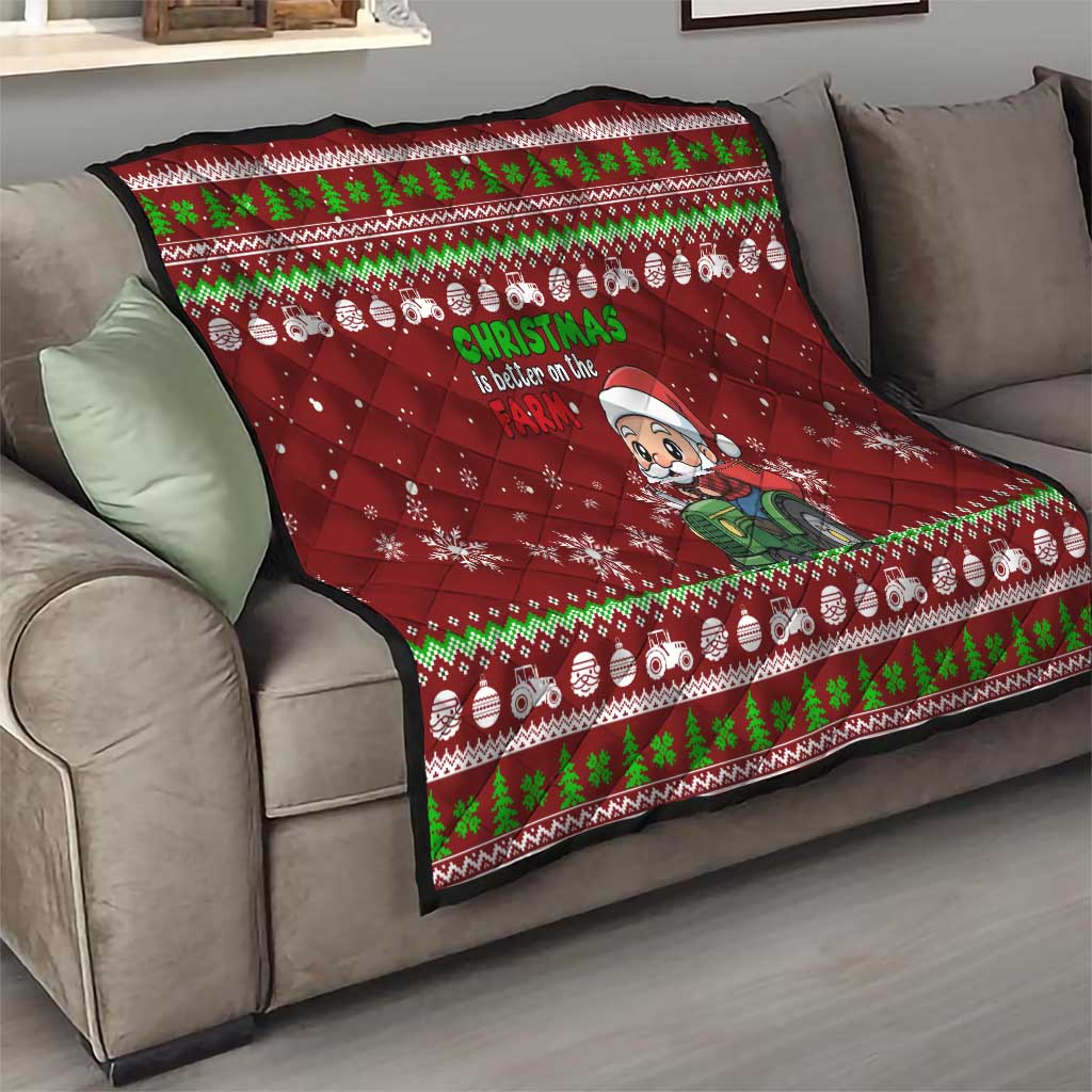 Tractor Santa Christmas Quilt Xmas Holiday Patterns - Wonder Print Shop