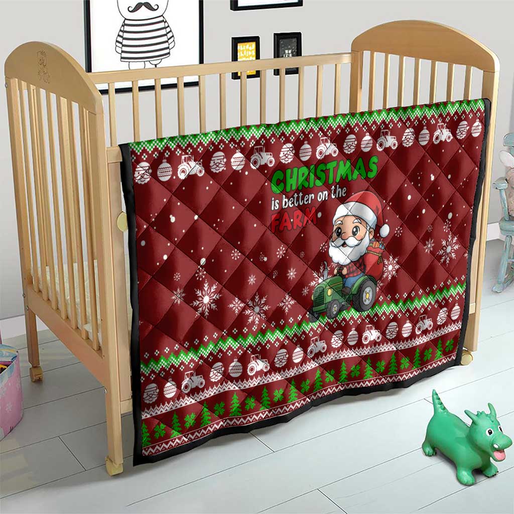 Tractor Santa Christmas Quilt Xmas Holiday Patterns - Wonder Print Shop