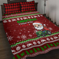 Tractor Santa Christmas Quilt Bed Set Xmas Holiday Patterns - Wonder Print Shop