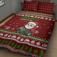 Tractor Santa Christmas Quilt Bed Set Xmas Holiday Patterns - Wonder Print Shop