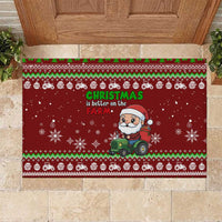Tractor Santa Christmas Rubber Doormat Xmas Holiday Patterns - Wonder Print Shop