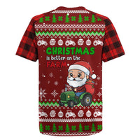Tractor Santa Christmas Rugby Jersey Xmas Holiday Patterns - Wonder Print Shop