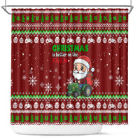 Tractor Santa Christmas Shower Curtain Xmas Holiday Patterns - Wonder Print Shop