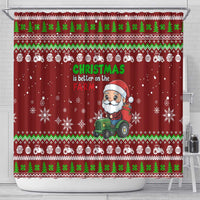 Tractor Santa Christmas Shower Curtain Xmas Holiday Patterns - Wonder Print Shop