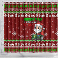 Tractor Santa Christmas Shower Curtain Xmas Holiday Patterns - Wonder Print Shop