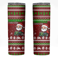 Tractor Santa Christmas Skinny Tumbler Xmas Holiday Patterns - Wonder Print Shop